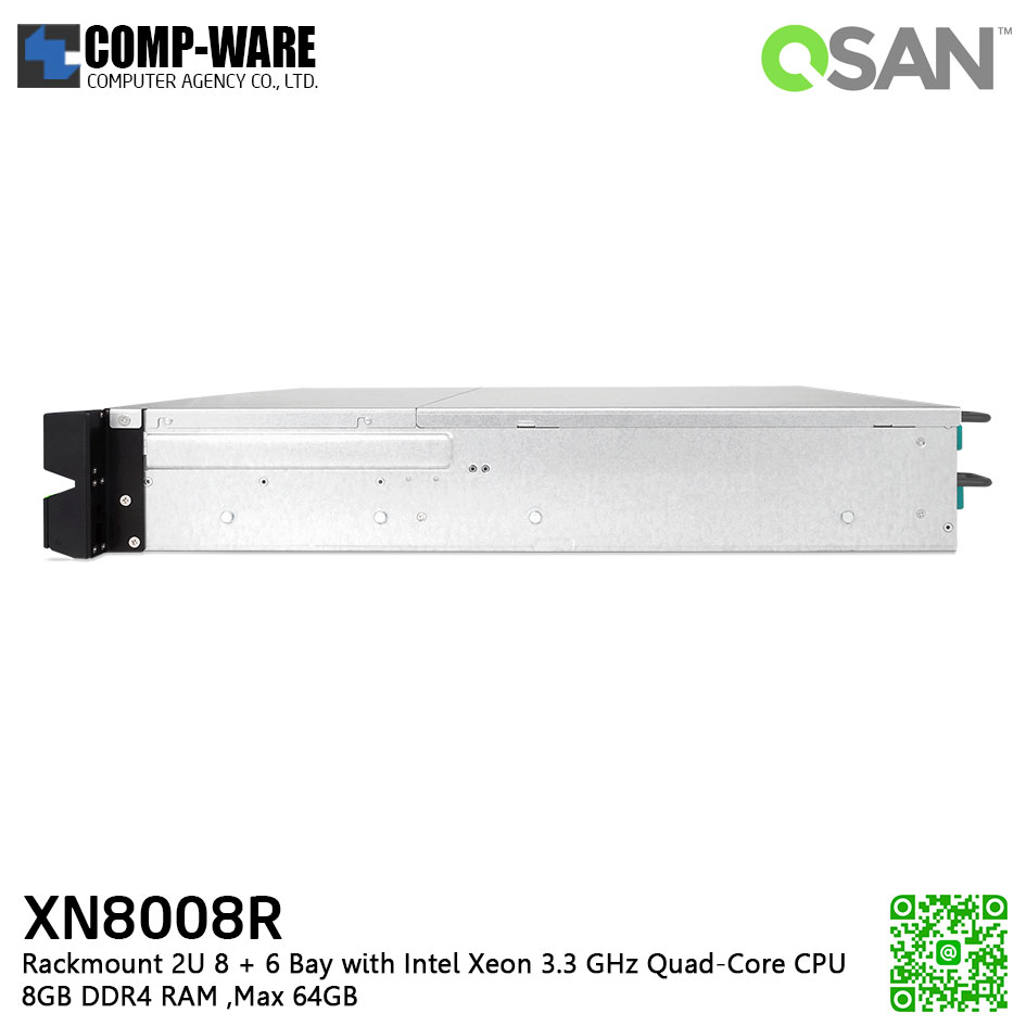 QSAN (8+6 Bays) XCubeNAS XN8008R (8GB RAM) Rackmount 2U NAS Storage , No HDD