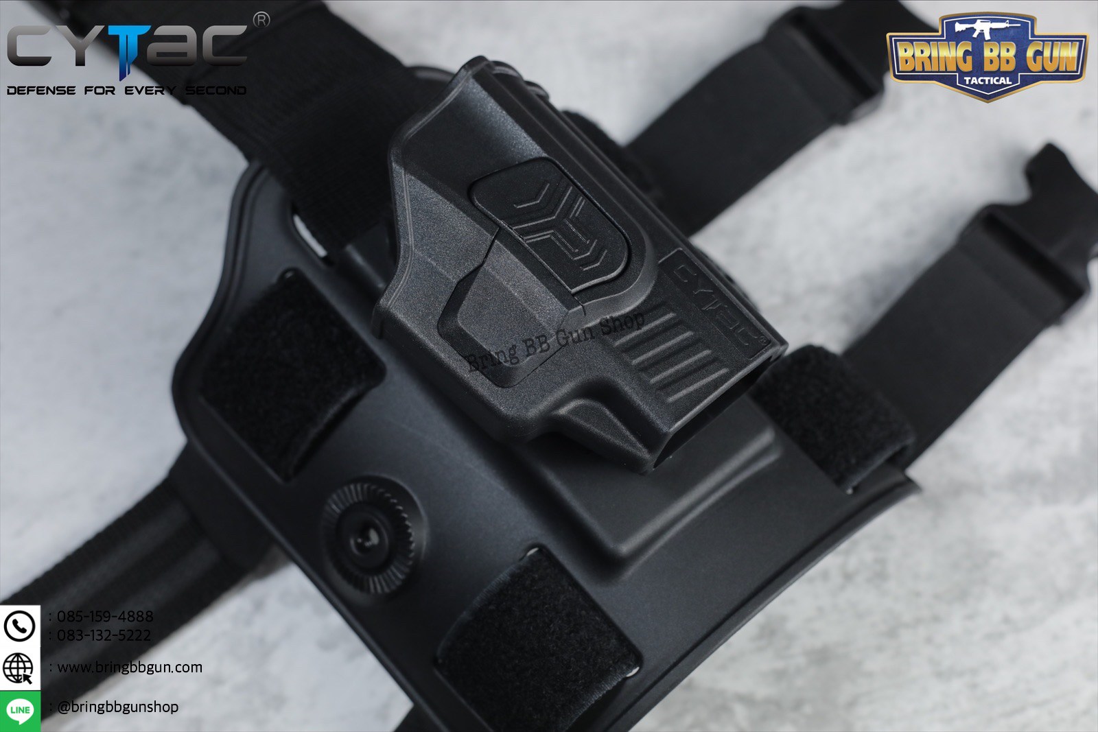 ซองปืนพกนอกปลดนิ้วชี้ Sig Sauer P365 + เพลทรัดต้นขา ยี่ห้อ Cytac (R-Defender G3 Series P365 Holster with Drop Leg Platform)
