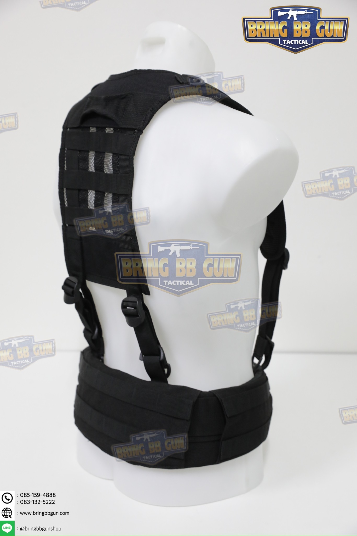 เข็มขัดสนามแบบนวม + สายโยงบ่า (เข็มขัดสนามใส่อุปกรณ์) (เข็มขัดยุทธวิธี) (Tactical Belt) (สายโยงบ่า) (สายเก่ง) (Belt Suspenders)