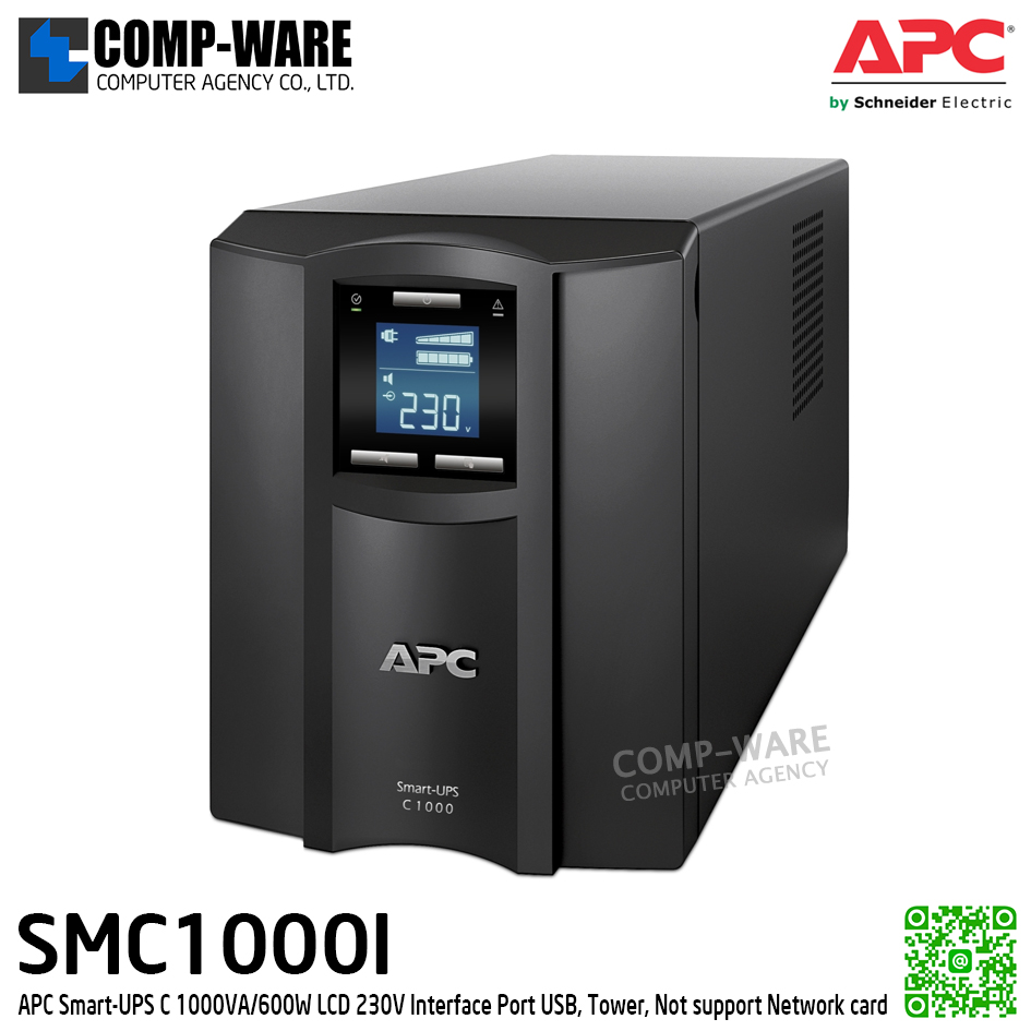 APC Smart-UPS C 1000VA/600W LCD 230V Interface Port USB, Tower, Not support Network card APC-SMC1000I
