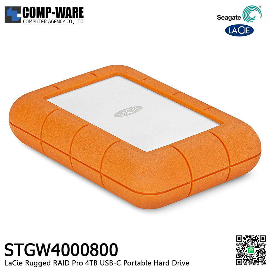 LaCie Rugged RAID Pro 4TB USB-C Portable Hard Drive STGW4000800