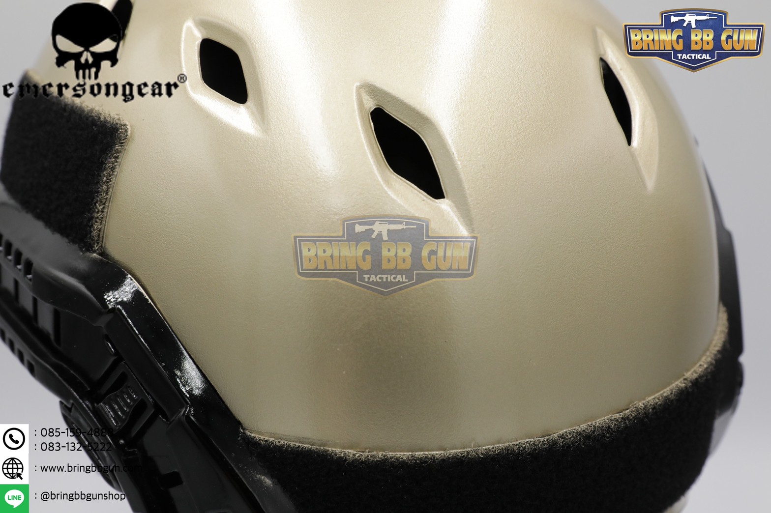 หมวกฟาส ยี่ห้อ Emerson รุ่นปรับท้ายทอยได้ (Fast Helmet BJ Type) สีทอง-ดำ