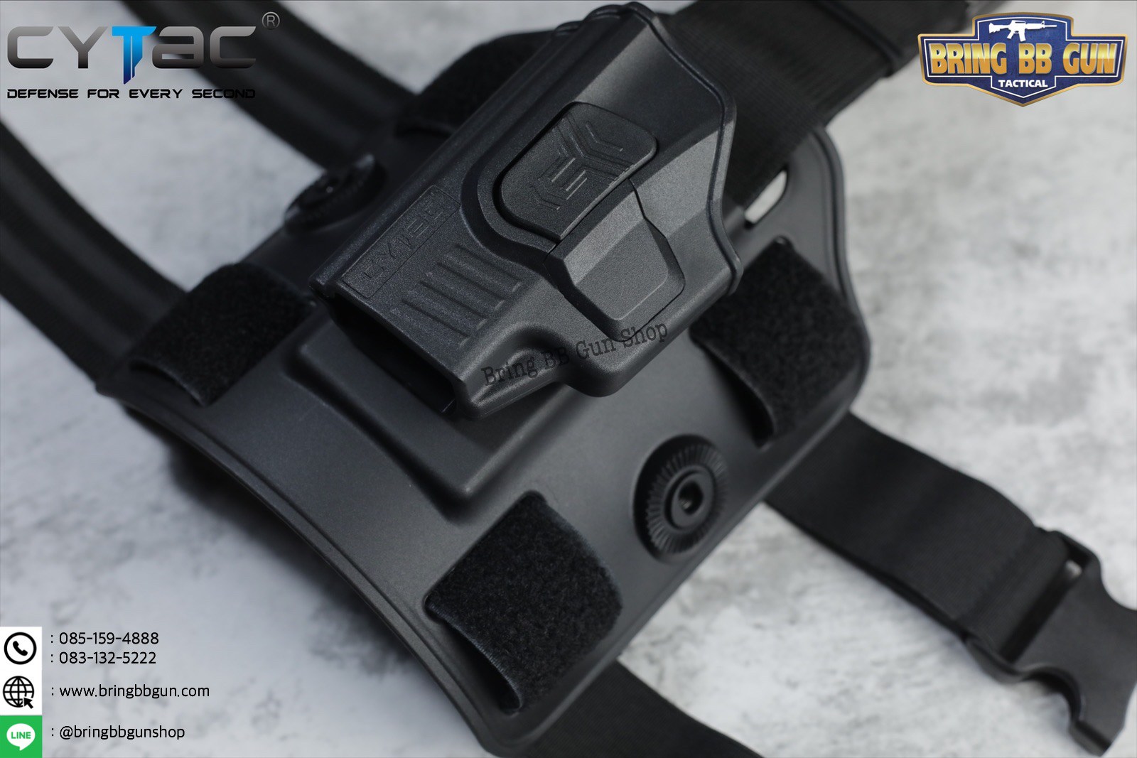 ซองปืนพกนอกปลดนิ้วชี้ Sig Sauer P365 + เพลทรัดต้นขา ยี่ห้อ Cytac (R-Defender G3 Series P365 Holster with Drop Leg Platform)
