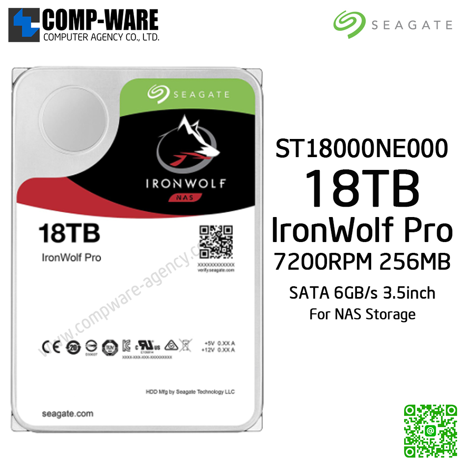 Seagate 18TB IronWolf Pro 7200RPM SATA 6Gb/s 256MB Cache 3.5-Inch NAS Hard Disk Drive ST18000NE000