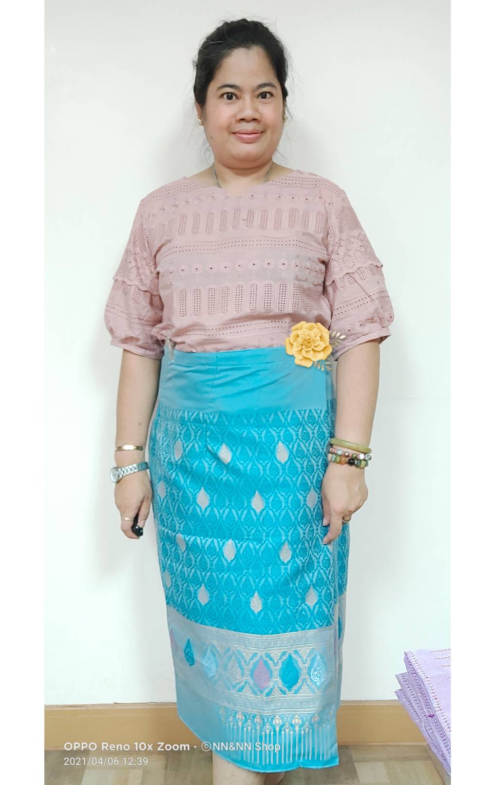 NNandNN Shop 5 0003 ผ้าถุงทรงป้ายแบบติดตะขอ 2 คู่ สั้น