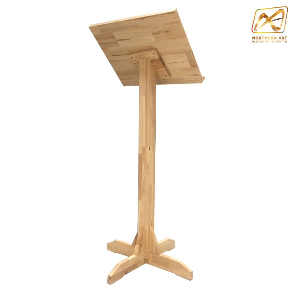 เมนูสแตนไม้ยางพารา (W) 36 X (L) 50 X (H) 112 cm. สีธรรมชาติ แข็งแรง ทนทาน สำหรับวางเมนูหน้าร้านอาหาร