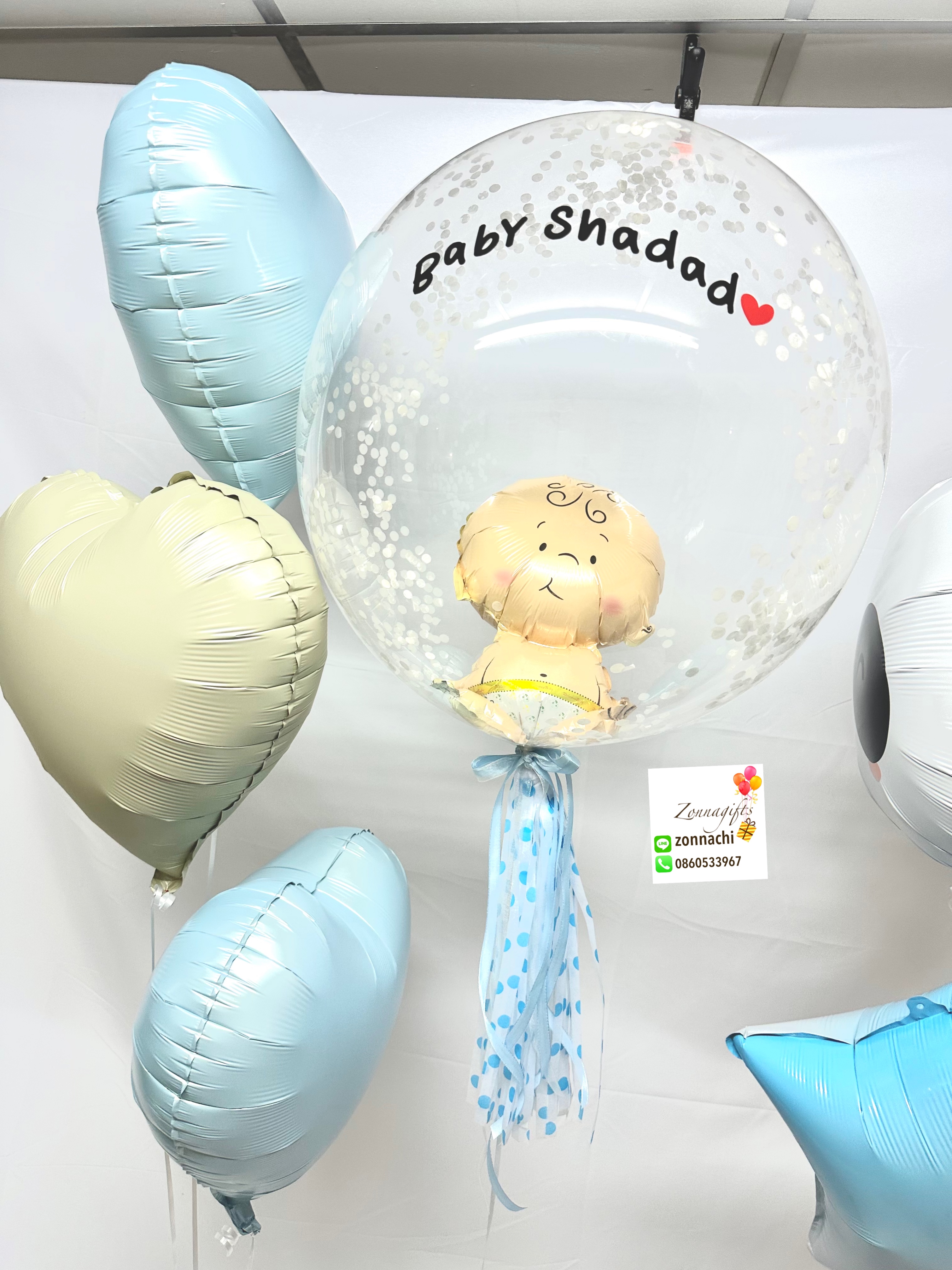 Welcome baby bubble + 6 foil balloons