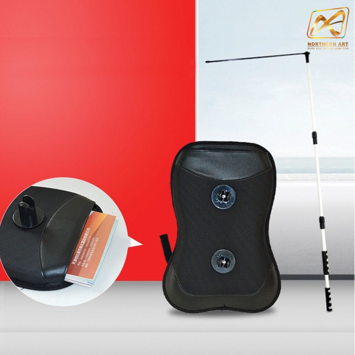 เป้ธงญี่ปุ่น ป้ายเดินทรูป รุ่นA พร้อมเสาอะลูมิเนียม ขนาดธง (W) 45 X (H) 100 cm.