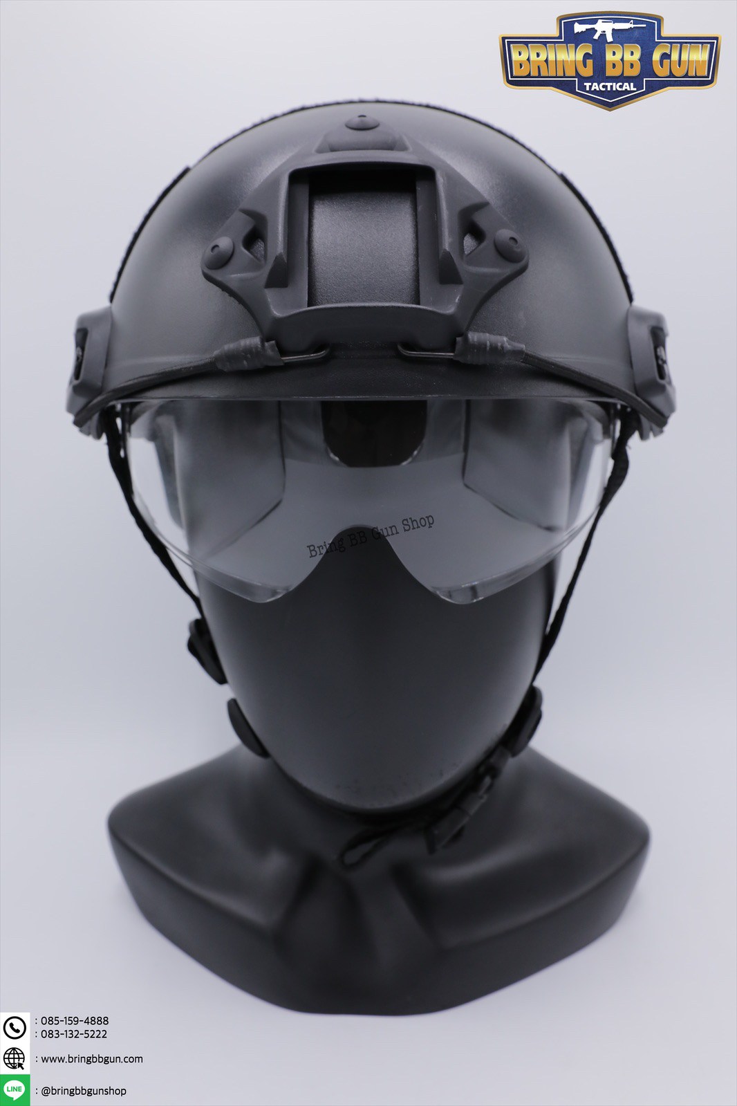 หมวกฟาสทรงเต็มใบ (Fast Helmet MH type) ยี่ห้อ Emerson รุ่น เลนส์กระจกทรงMH