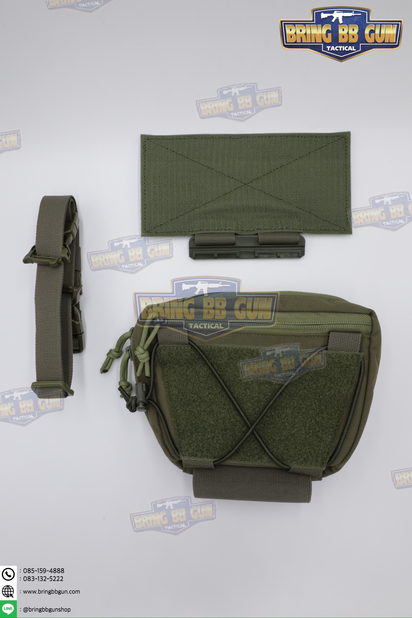 กระเป๋าจิงโจ้ติดเสื้อเวสแบบปลดไว ทรงสามเหลี่ยม (Tactical Drop Pouch) (Tactical Action Pouch)