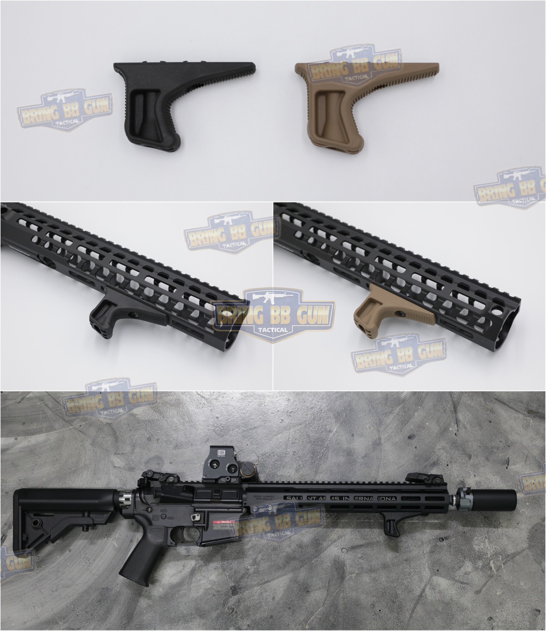 กริ๊ปมือหน้า BCM KAG (Angled Foregrip) (Kinesthetic Angled Grip) (ใช้ได้กับชุดหน้าระบบราง M-Lok เท่านั้น)