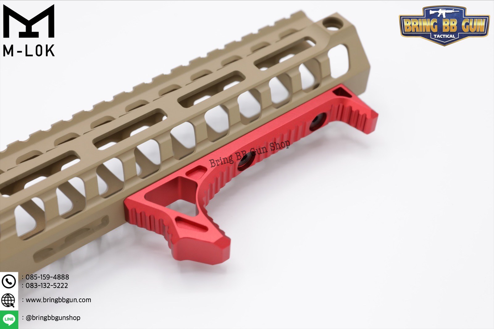 กริ๊ปมือหน้า ยี่ห้อ Castellan รุ่น Curve Foregrip CNC M-Lok (ใช้ได้กับชุดหน้าระบบราง M-Lock เท่านั้น)