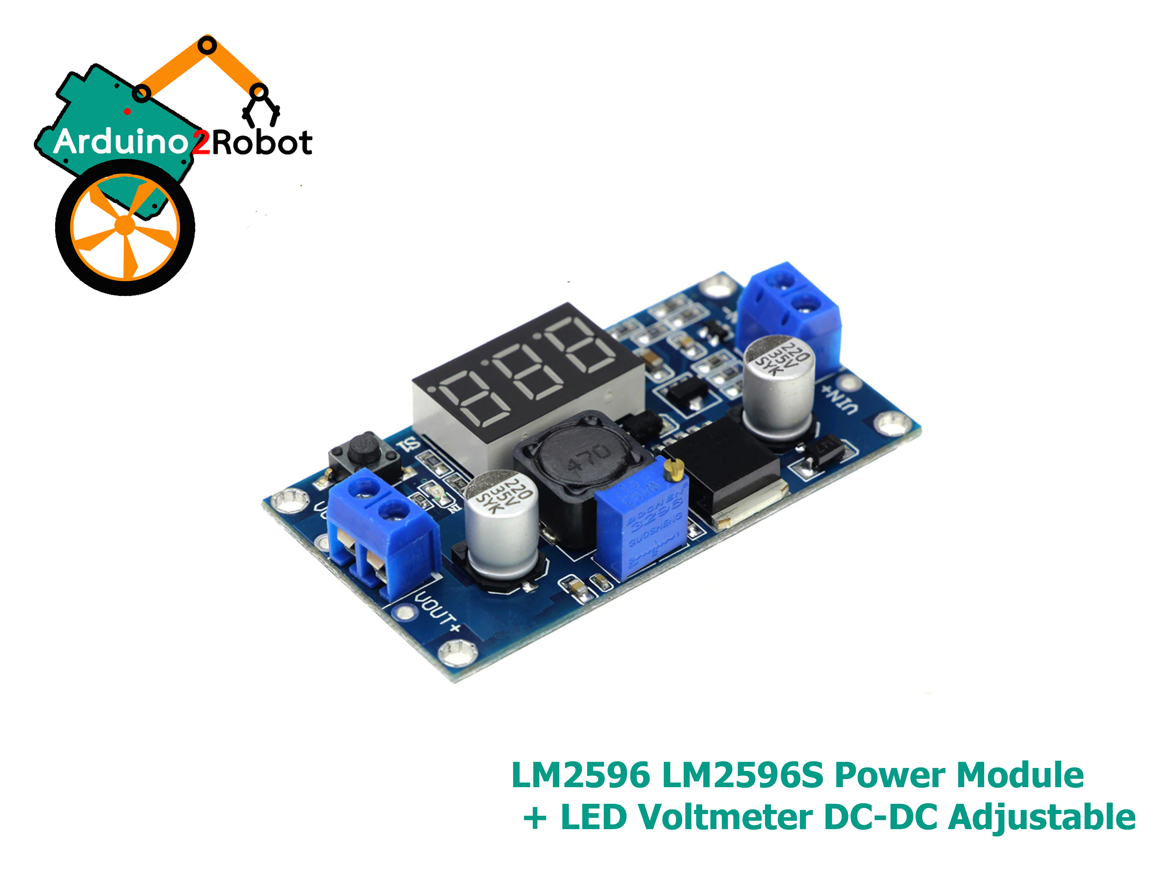 LM2596 LM2596S Power Module + LED Voltmeter DC-DC Adjustable Step-down Power Supply Module with Digital Display