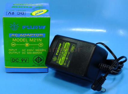 Adaptor Fujiw 9V -ใน +นอก 800mA มีเร๊กกูเลเตอร์ ให้ไฟราบเรียบ