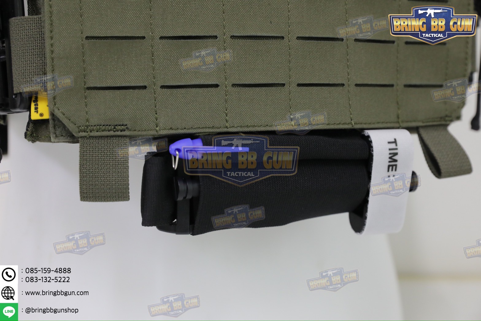 สายรัดเก็บทูนิเก้ แบบติดเข็มขัดยุทธวิธี/เสื้อเวส Version 2 ยางยืด(สำหรับเก็บทูนิเก้) แบบติดเข็มขัดยุทธวิธี/เสื้อเวส สายรัดจัดเก็บอุปกรณ์ทูนิเก้ แบบตีนตุ๊กแก (Belt Mounted Elastic Tourniquet Version 2) (Elastic TQ Holder) (Tourniquet Holder)