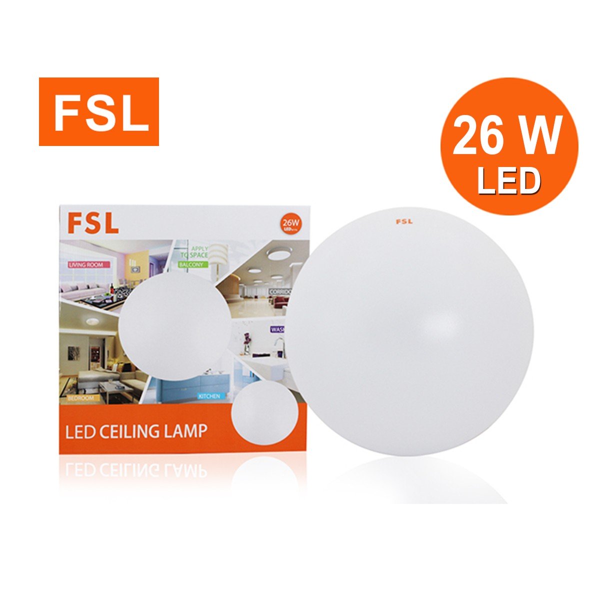 โคมติดลอย FSL-KC-R-15-26W แสงขาวและแสงวอร์มไวท์