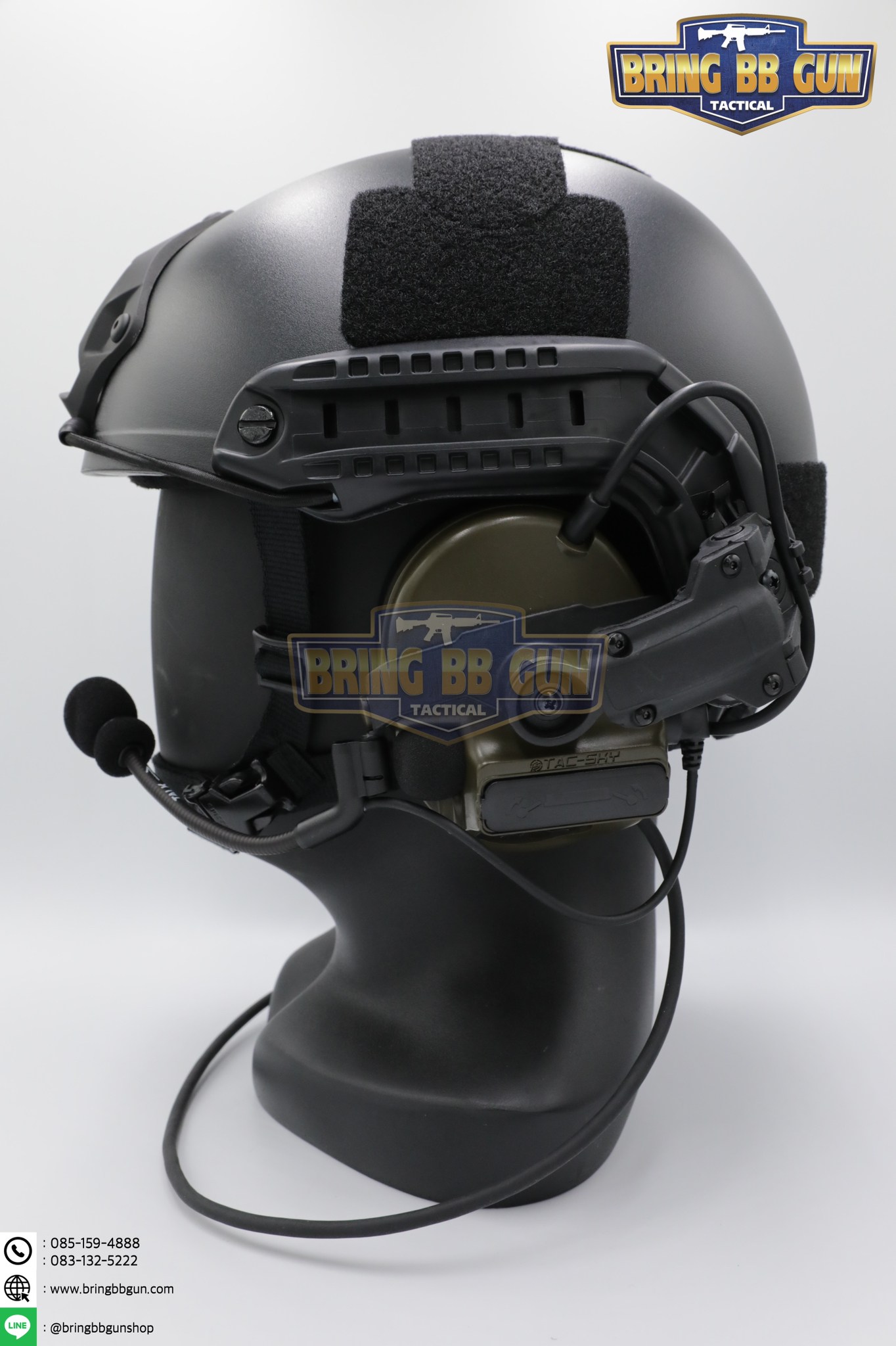 หูฟังสื่อสารตัดเสียงได้ ทรง Comtac III ยี่ห้อ Tac-Sky รุ่น หูฟังตัดเสียงพร้อมขาติดหมวกฟาส