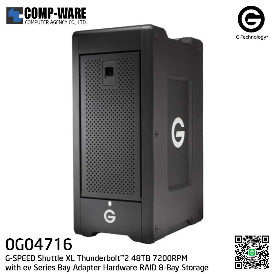 G-Technology G-SPEED Shuttle XL Thunderbolt™2 48TB 7200RPM with ev Series Bay Adapter Hardware RAID 8-Bay Storage Solution - 0G04716