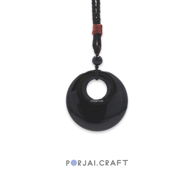 Black Obsidian Necklace สร้อยคอออบซิเดียน