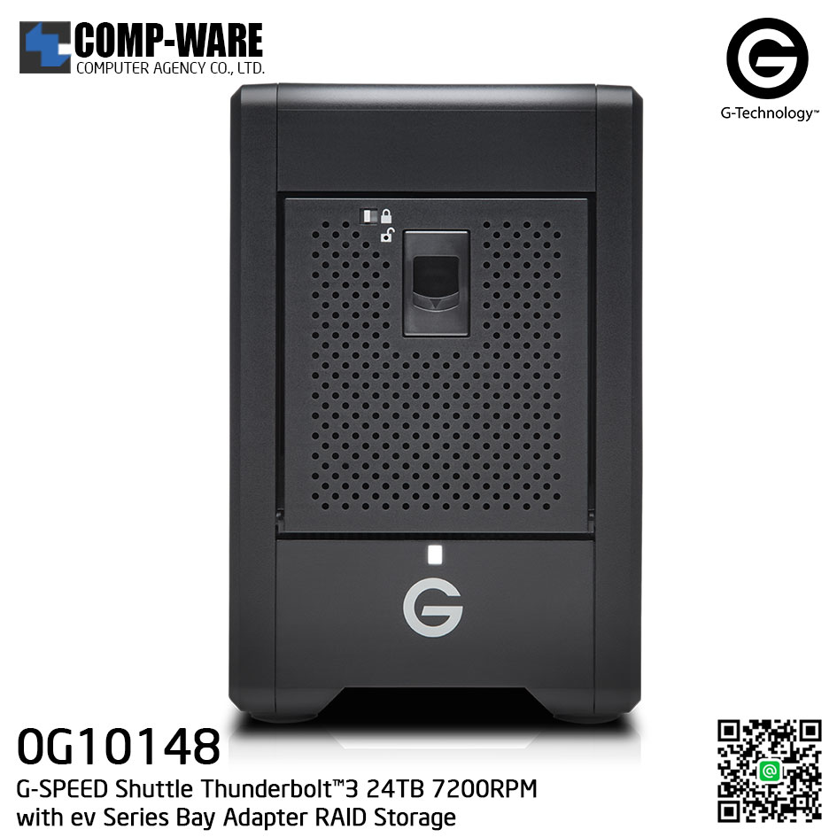 G-Technology G-SPEED Shuttle Thunderbolt™3 24TB 7200RPM with ev Series Bay Adapter RAID Storage - 0G10148