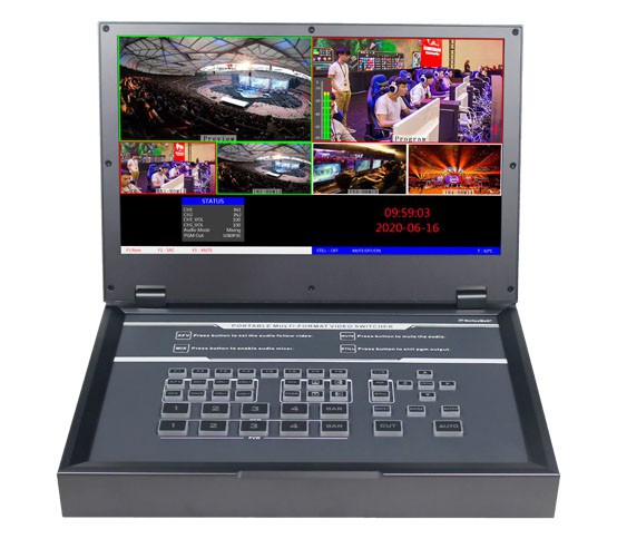 DeviceWell HDS9125 5CH วิดีโอ สวิตเชอร์ แบบพกพามาพร้อมจอมัลติวิว 11.6 นิ้ว