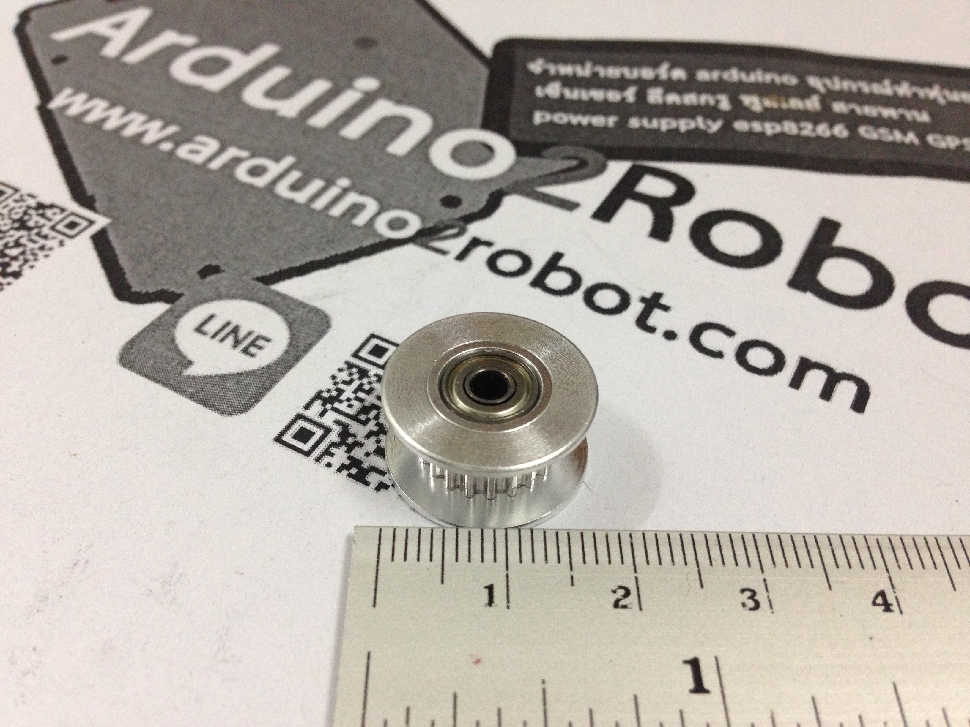 Timing Pulley 20 teeth สำหรับสายพานกว้าง 6mm แบบมีลูกปืนด้านในหมุนอิสระ สำหรับแกน 3mm