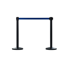 เช่าเสากั้นบริเขต เหล็กสีดำ พร้อมสายผ้าดึงกลับ สีแดง ดำ น้ำเงิน ฟ้า ( ราคาต่อเสา )