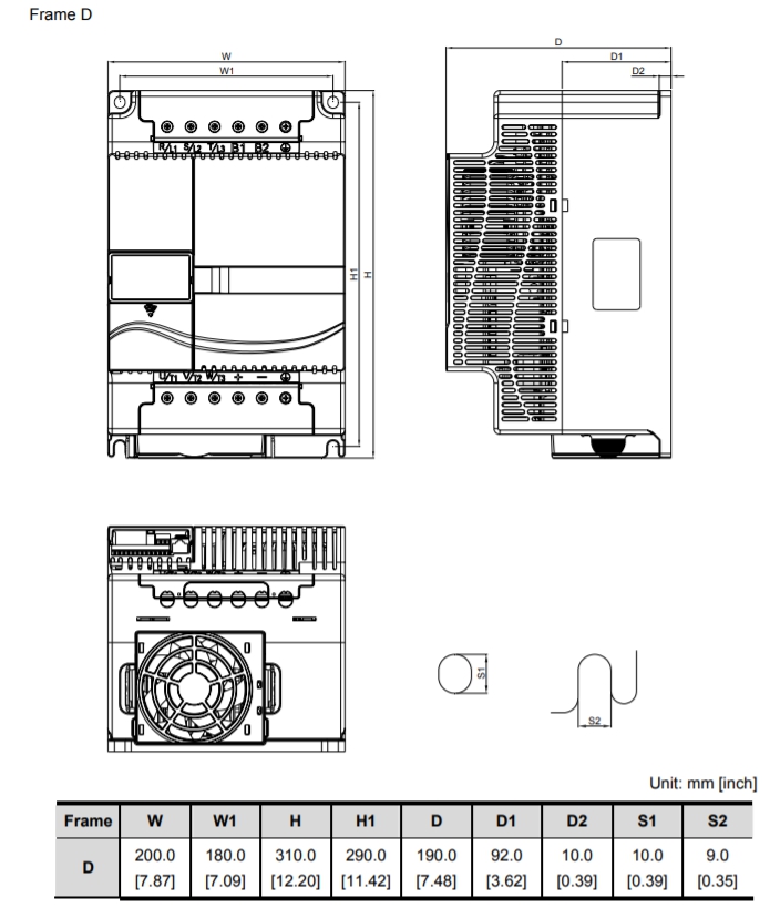 Delta Inverter VFD185E43A 25HP 18.5kW Input 380V 3-Phase Output 380V 3-Phase