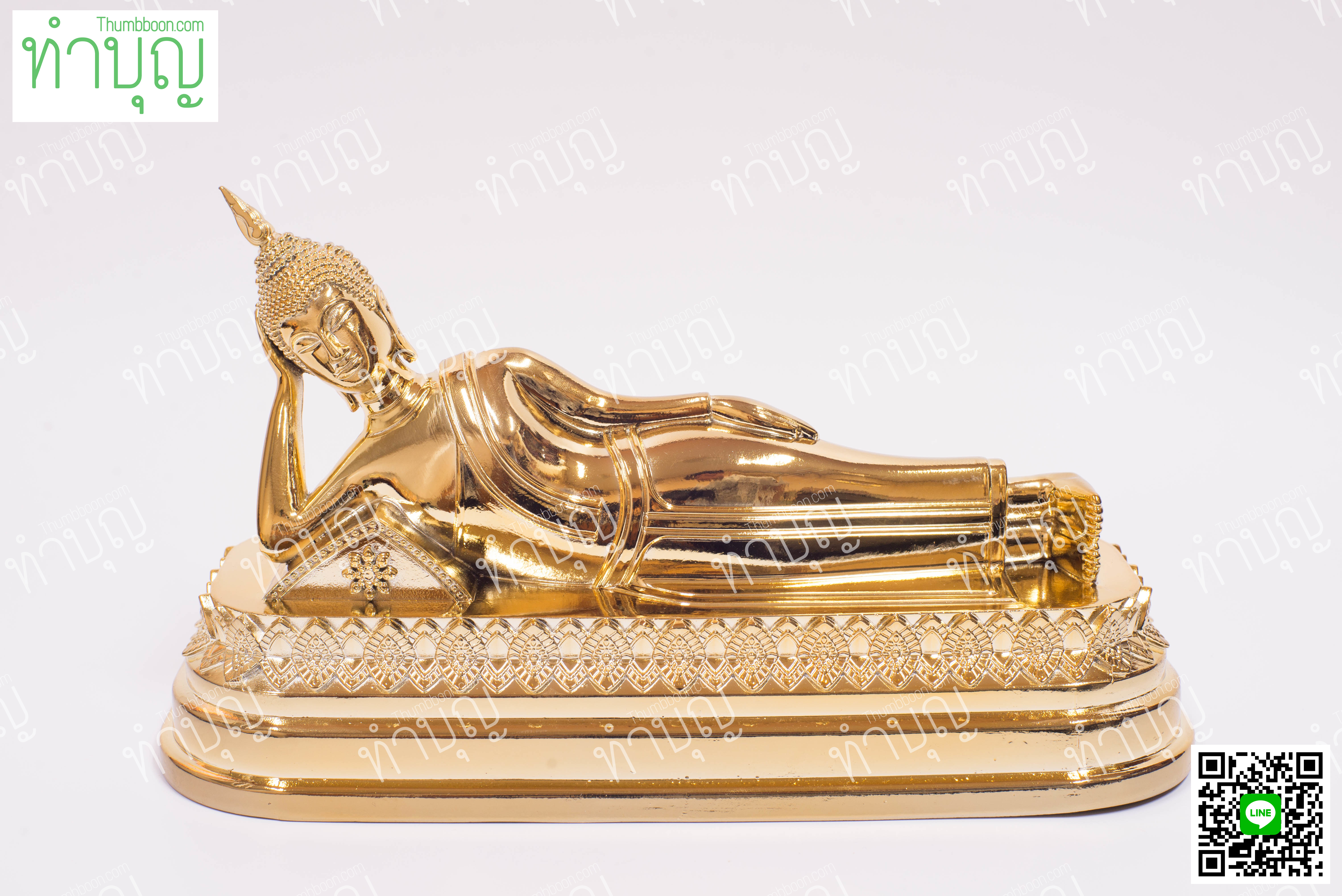 พระประจำวันอังคาร(ปางไสยาสน์) 5" กะไหล่ทอง