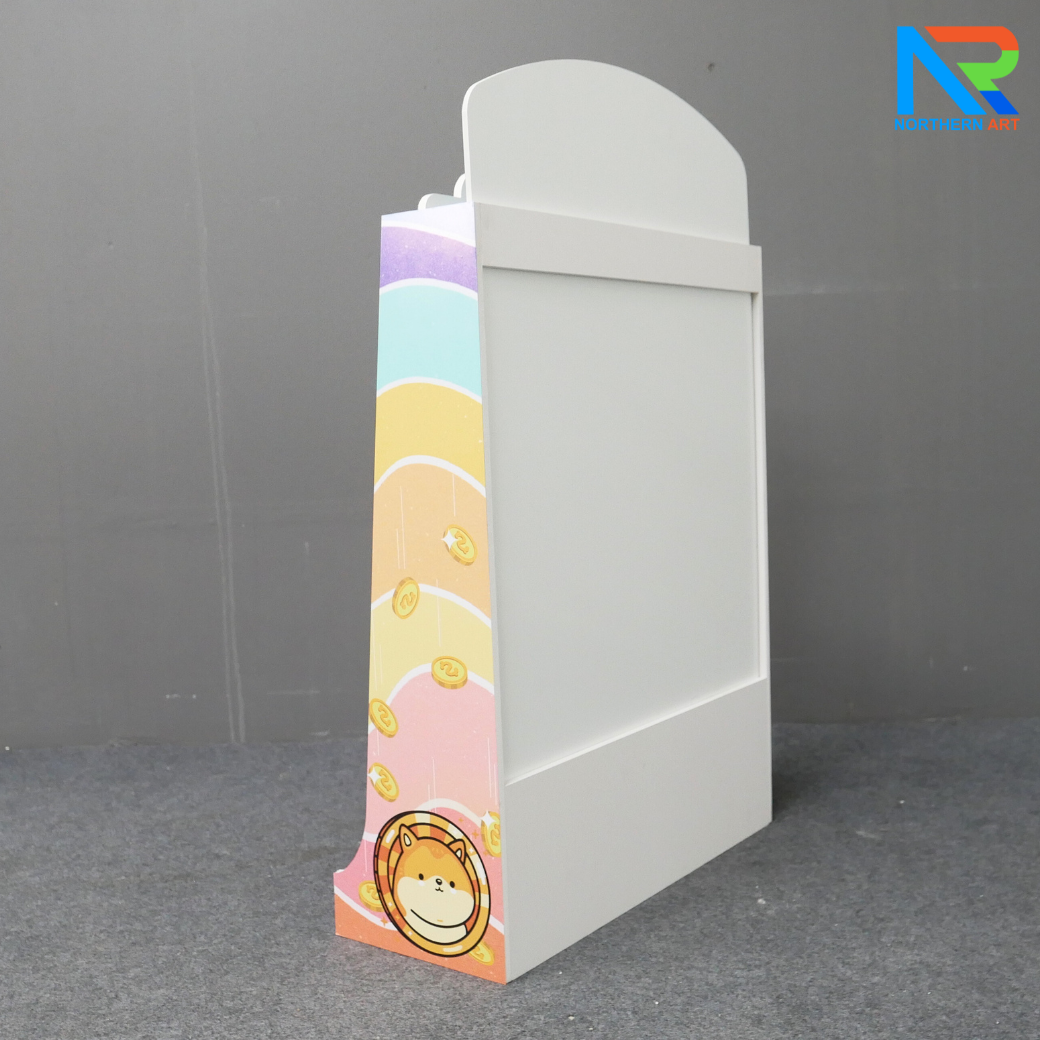 เช่าเกมส์หย่อนเหรียญตั้งโต๊ะ ขนาด (W)50 X (D)20 X (80) cm. วัสดุพลาสวูดหนา 8 มม. พร้อมเหรียญพลาสติกคละสี 10 เหรียญ