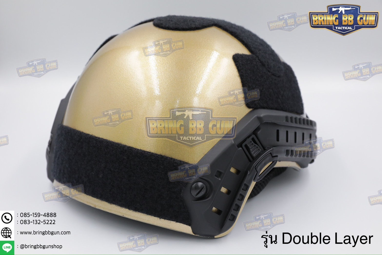 หมวกสายตรวจทรง Fast (หมวกฟาส) หมวกฟาส สีทอง-ดำ (Fast Helmet)