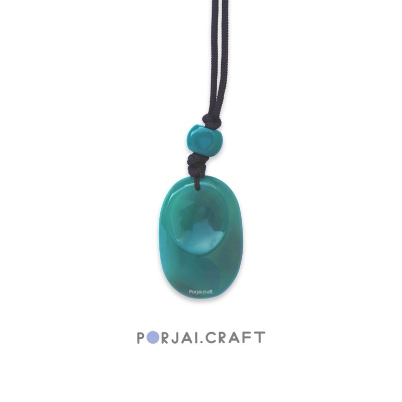 Green Agate Worry Stone Keychain พวงกุญแจอาเกตสีเขียว