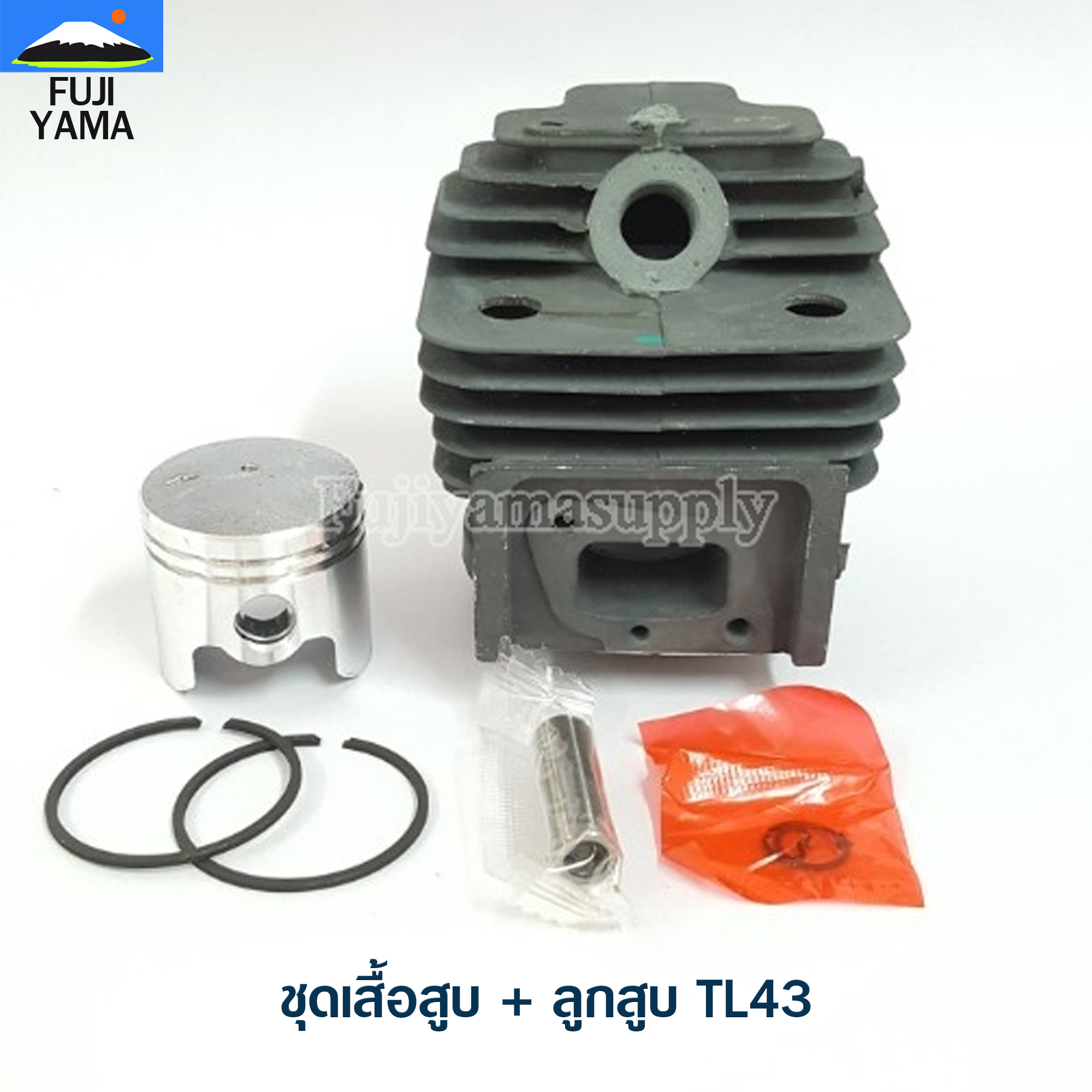 ชุดเสื้อสูบ + ลูกสูบ TL43 ใช้กับ Mitsubishi อะไหล่ เครื่องตัดหญ้า สะพายบ่า