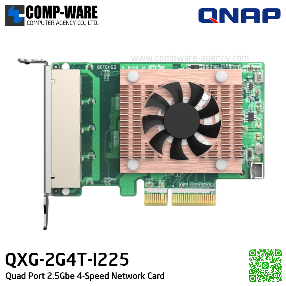 QNAP QXG-2G4T-I225 Dual-port 2.5 GbE network expansion card - Spare Part - 1Y Warranty