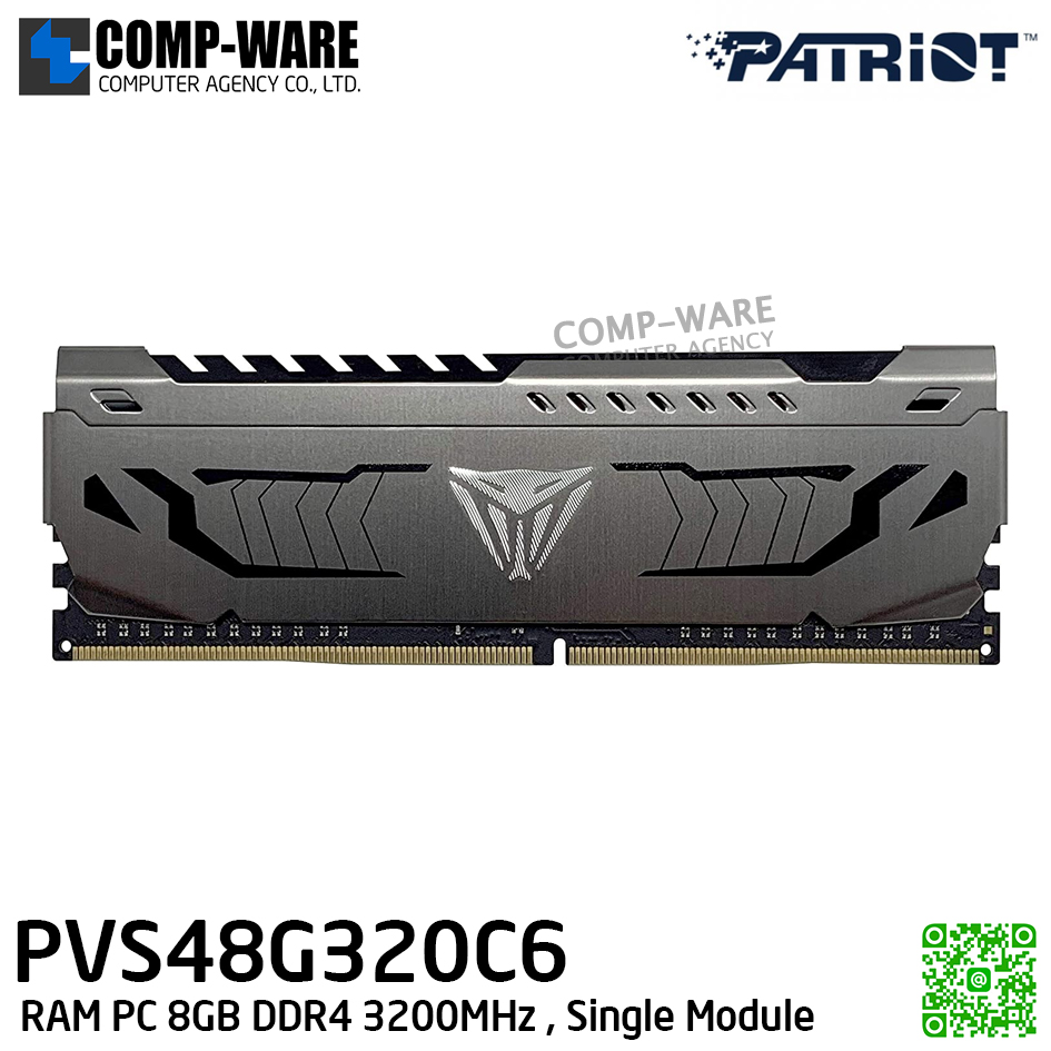 Patriot Viper Steel Series DDR4 8GB (1 x 8GB) 3200MHz Single Module / RAM PC / Life Time Warranty - PVS48G320C6