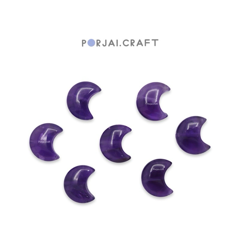 Amethyst Moon Bead ลูกปัดพระจันทร์อเมทิสต์ 15mm