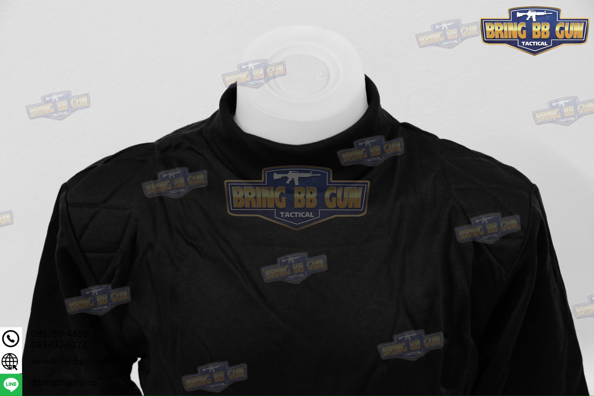 เสื้อยืดแขนยาว บุไหล่ คอเต่า (ผ้า TC)