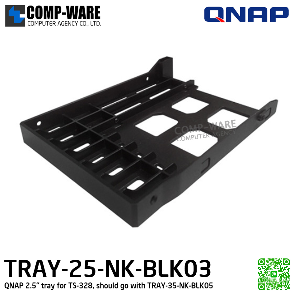 QNAP TRAY-25-NK-BLK03 2.5" tray base for SSD on 3-bay NAS - รับประกัน 1 ปี - SPARE PART