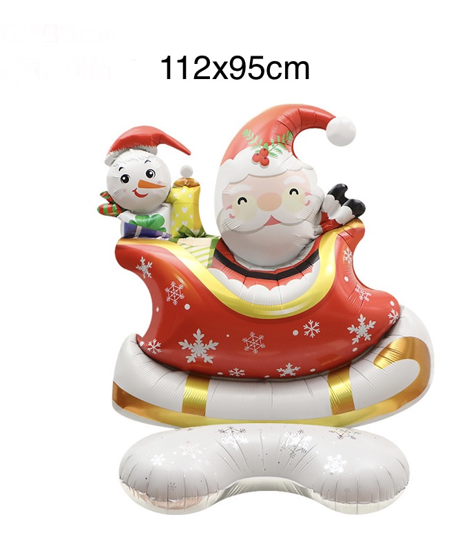 ลูกโป่งฟอยล์ Santa รถเลื่อน