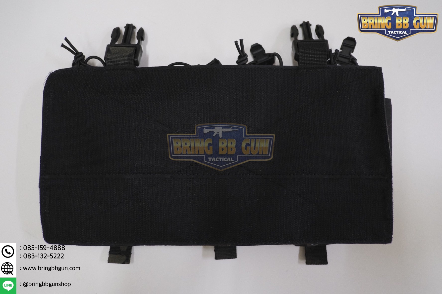 เพ้าแม็กกาซีน 5.56 แบบ4ช่อง ติดเสื้อเกราะ/เสื้อเวส (5.56 Quadruple mag plate) (Velcro Front Panel)