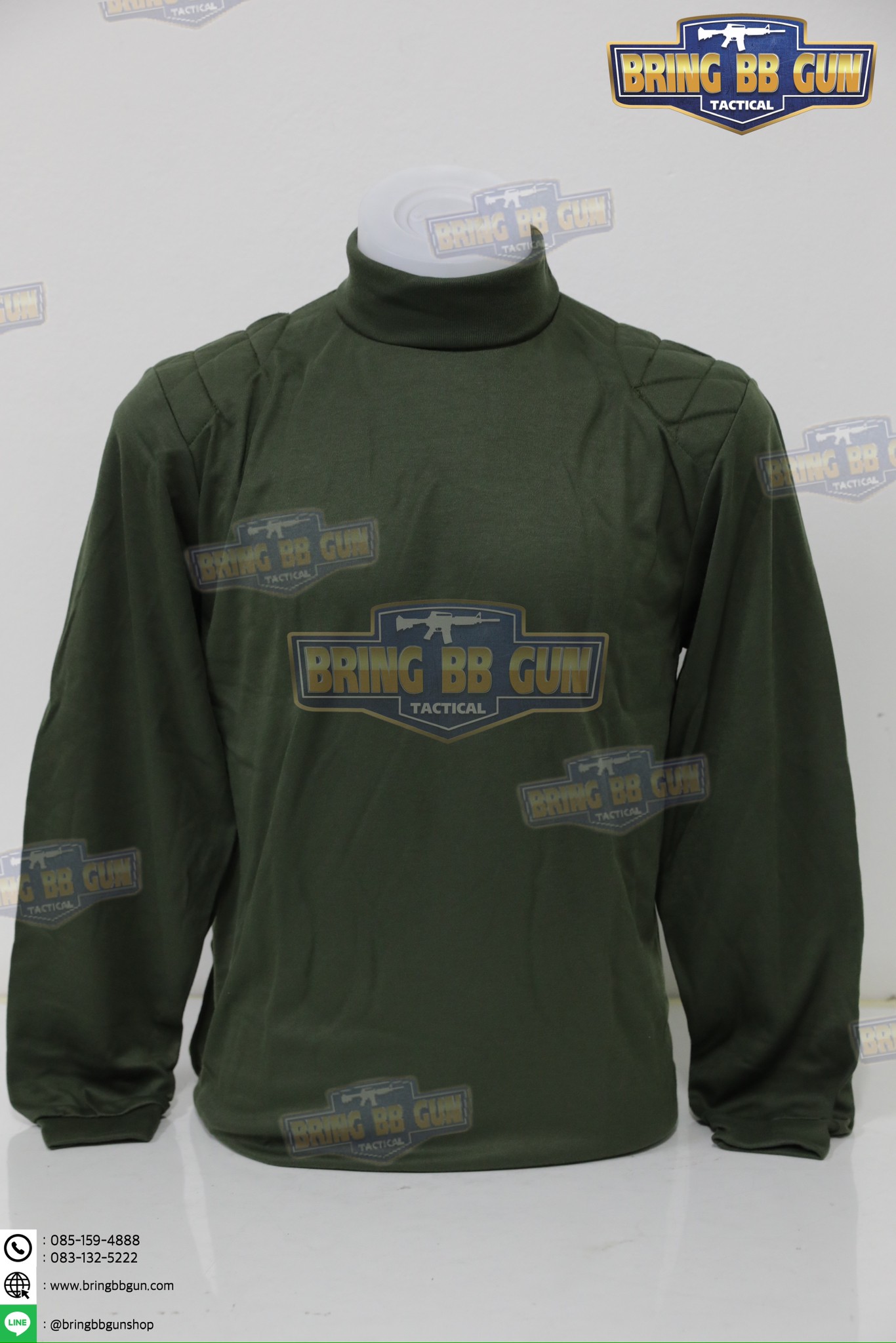 เสื้อยืดแขนยาว บุไหล่ คอเต่า (ผ้า TC)