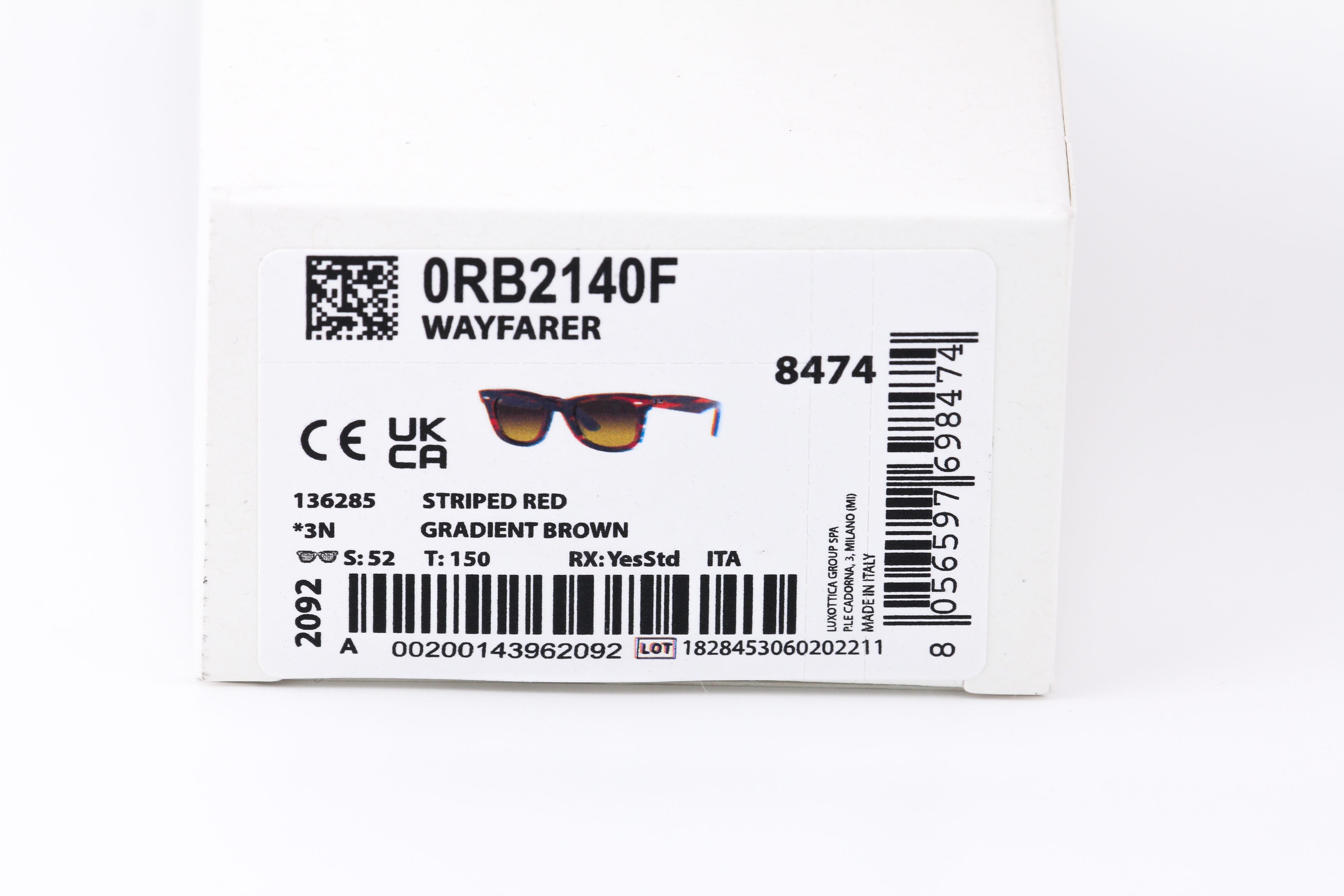 RayBan Wayfarer RB2140F 136285 THE BIO-ACETATE WAYFARER