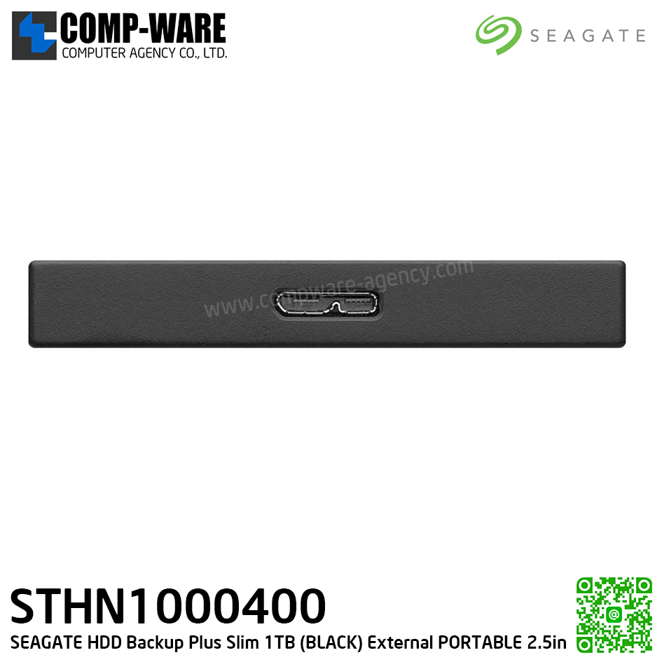 SEAGATE HDD Backup Plus Slim 1TB (BLACK) External HDD PORTABLE 2.5" - STHN1000400