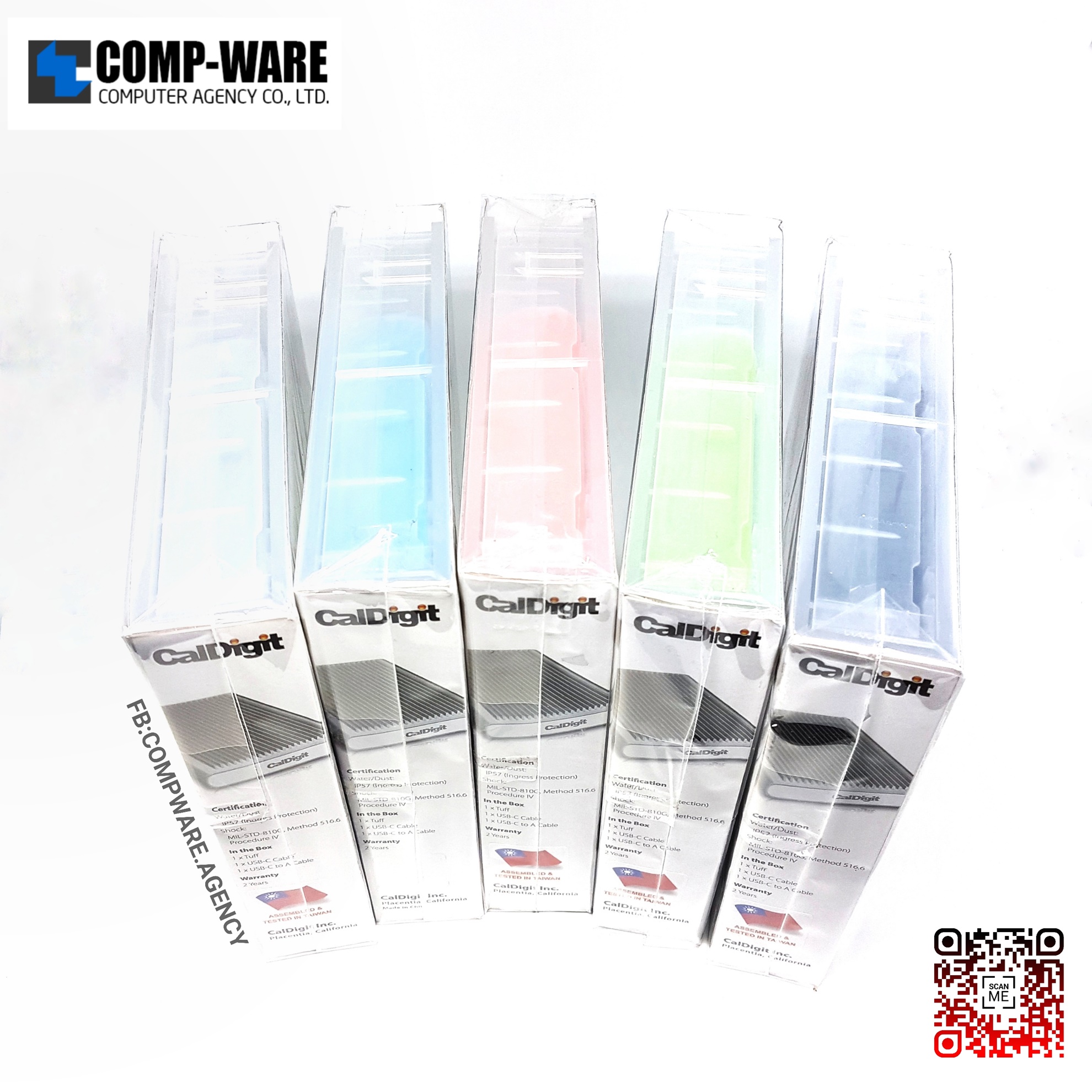 CalDigit 2TB Tuff USB 3.1 Gen 2 Type-C External Hard Drive (Blue / Green / Orange / Gray / Black) ** ไม่มีประกัน **