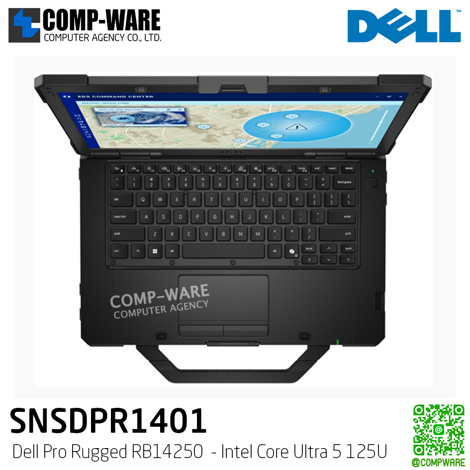 Dell Pro Rugged RB14250 (SNSDPR1401) - Intel Core Ultra 5 125U / 16GB (2x8GB) / 256GB SSD M.2 / Intel Iris Xe Graphics / 14" Non-Touch, FHD 1920x1080, 60Hz / Windows 11 Pro / 3Yr Pro Support
