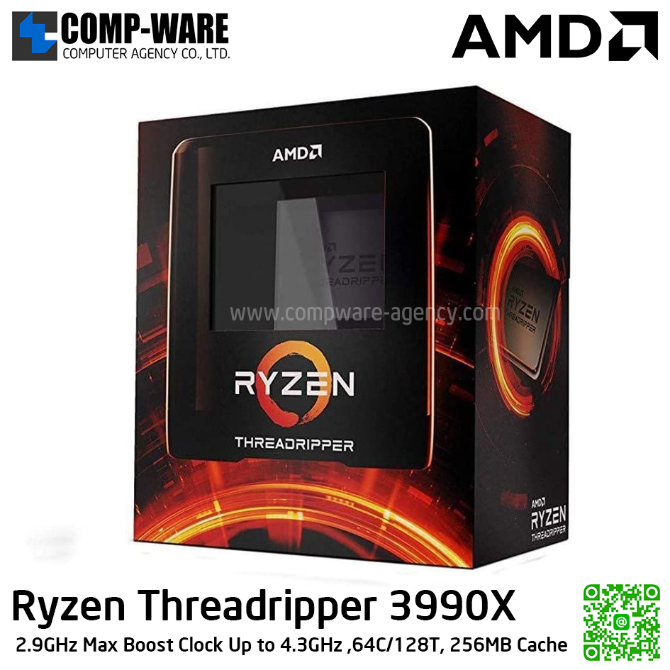 AMD Ryzen Threadripper 3990X Processor (2.9GHz Max Boost Clock Up to 4.3GHz ,64C/128T, 256MB Cache) - YD3990X0163WOF (No Heatsink)