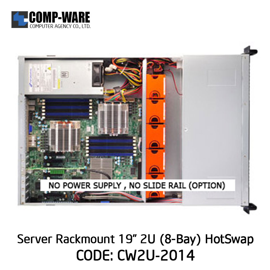Server Rackmount 19" 2U CW2U-2014 (8-Bays HotSwap) 2U Single/Redundant Power Supply