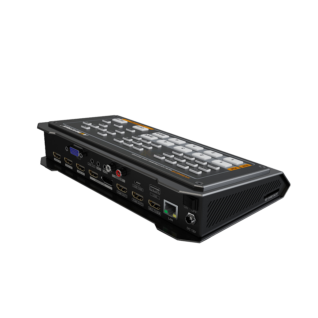 AVMATRIX HVS0401E วิดีโอสวิตเชอร์ 4 อินพุต สตรีมมิ่งและเร็คคอร์เดอร์