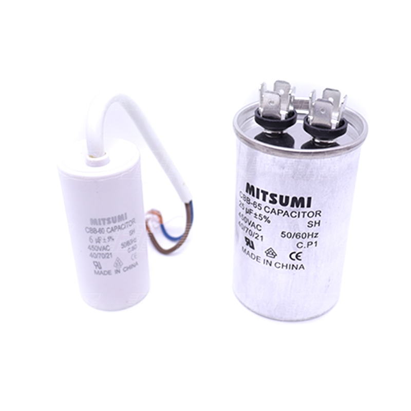 คาปาซิเตอร์ | กระบอกขาว | อลูมิเนียม | มีสาย | ขั้วเสียบ | MITSUMI