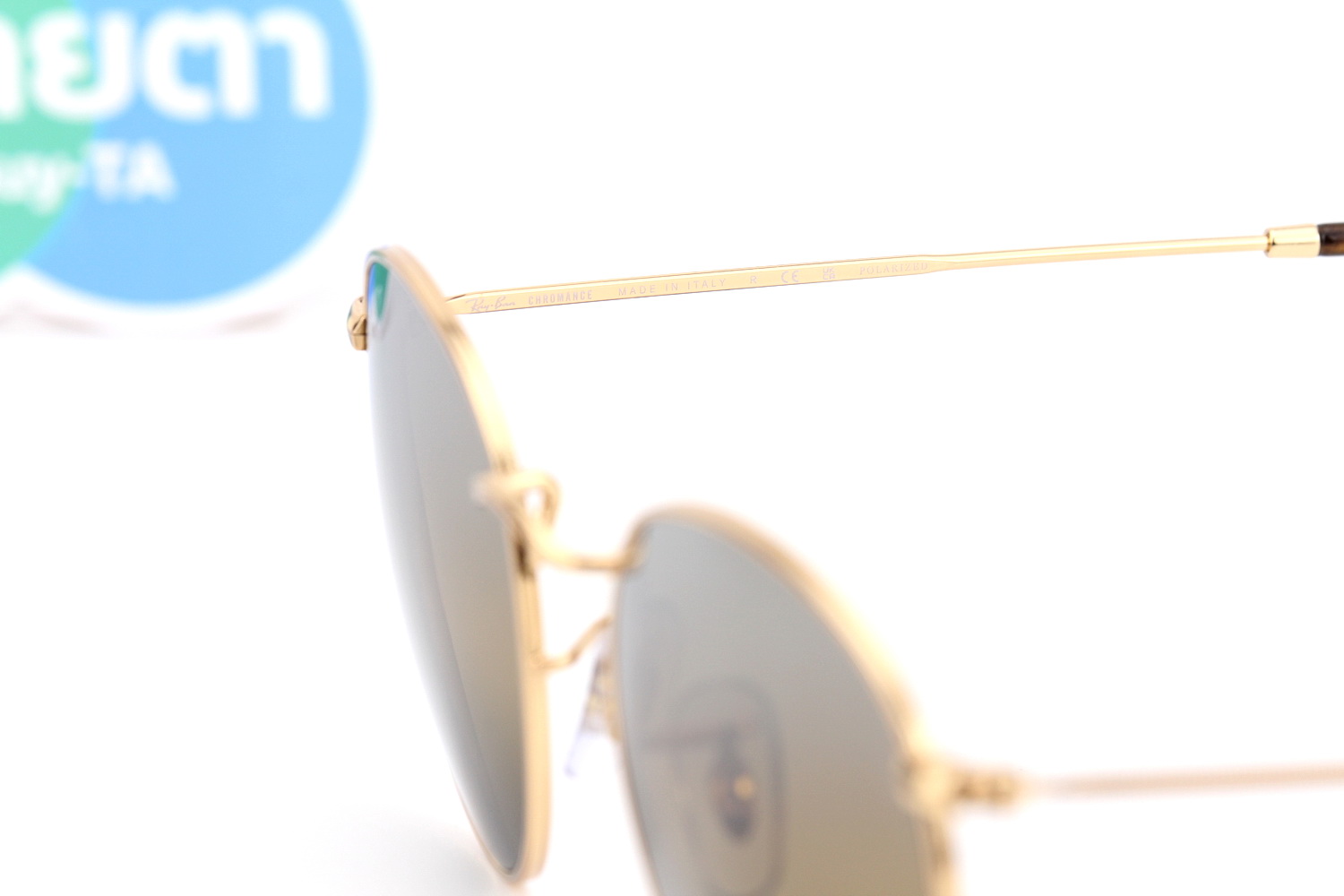 RayBan Round RB3447 001/G5 Chromance Polarized Lens